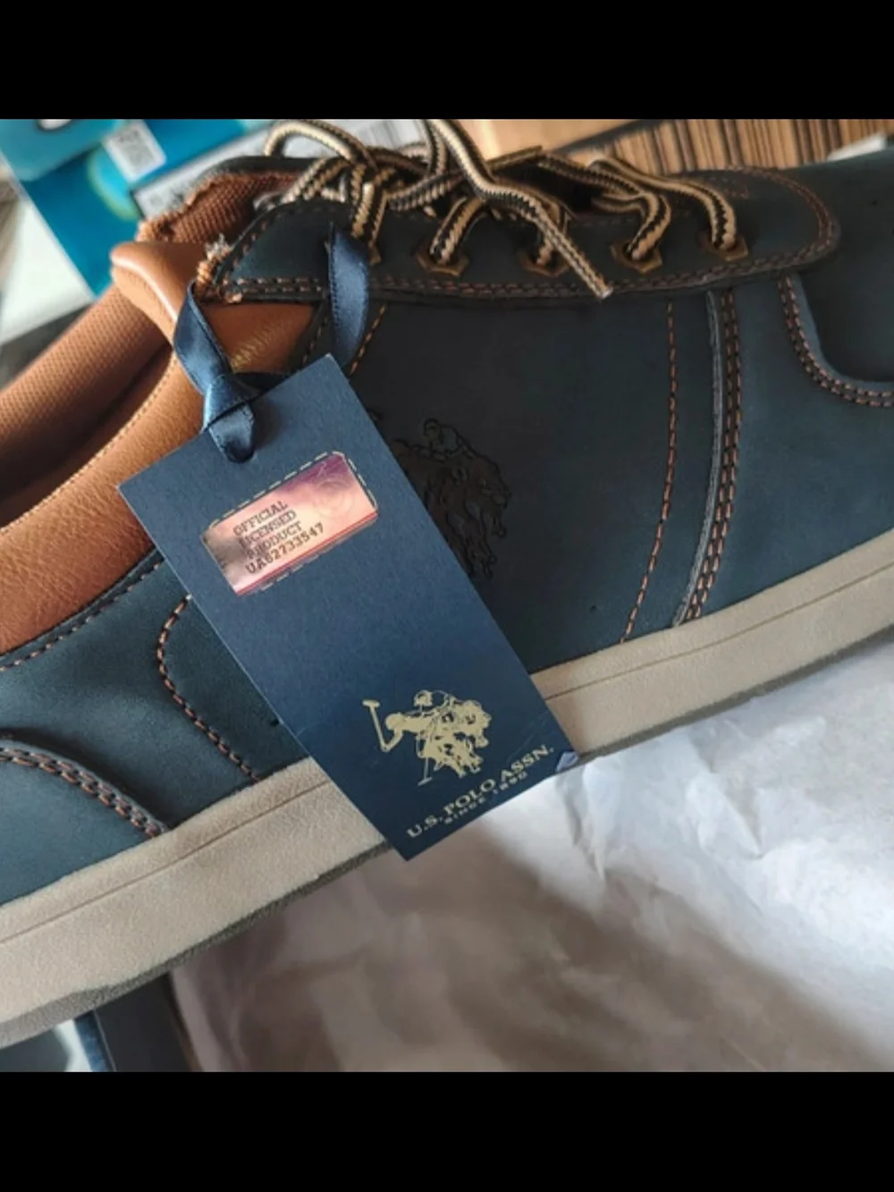 U.S. Polo Assn. Navy and Brown Low-Top Casual Sneakers
